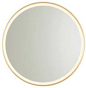 Oglinză de baie aurie 70 cm cu LED inclus cu dimmer tactil - Miral