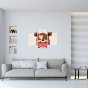 Tablou - Teddy ursuleț cu eșarfă roșie (90x60 cm)