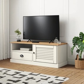 353176 vidaXL Comodă TV VIGO, alb, 106x40x40 cm, lemn masiv de pin