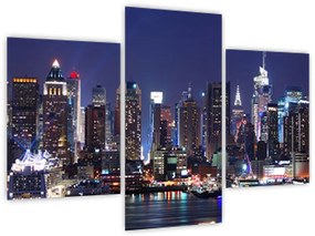 Tablou - Zgârie-nori din New York iluminate (90x60 cm)