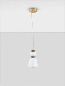 Pendul LED decorativ ceramic maro, albastru, alb, PALO