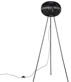 Lampa de podea moderna cu trepied neagra - Zoë