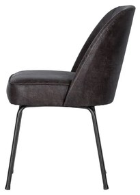 Scaune de dining negre 2 buc. din piele Vogue – WOOOD
