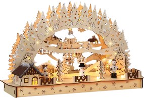 Monzana Arc LED de Crăciun CLEMENT, 45x12,5x28cm, maro natural