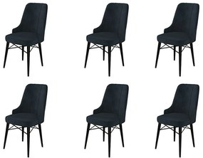 Set de scaune de sufragerie Pare Anthracite, 6bucăți