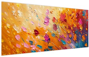 Tablou - Pictură flori colorate (120x50 cm)
