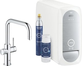 Baterie bucatarie Grohe Blue Home crom pipa tip U si Starter Kit