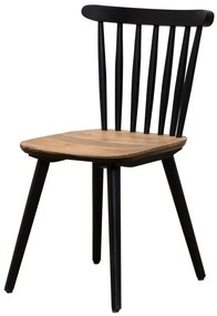 Scaun dining negru din lemn de mango Paulin