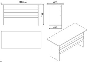 Set pentru birou Vincent 11 (nuc + antracit). 1072642