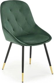 Scaun K437, verde inchis/negru, stofa catifelata/metal, 49x55x88 cm