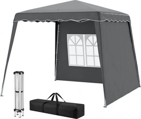 Outsunny Cort Pliant Pop-up 2,89x2,89m Pavilon de Grădină cu Pereți Laterali, Înălțime Reglabilă, Protecție UV50+, Gri | Aosom Romania