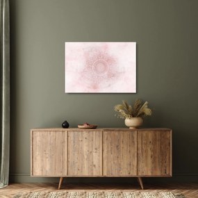 Tablou pe sticlă - Mandala roz (70x50 cm)
