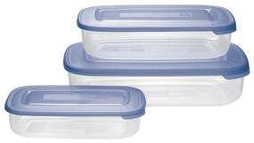 Set de 3 recipiente de plastic Tontarelli, albastru