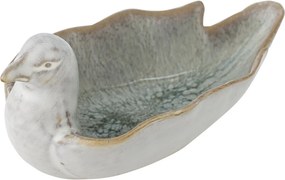 Bol vintage decorativ din ceramică antichizata 13,5x8,5x6 cm, „Chirp"