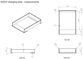 Set Mobilier Kiddy pentru Camera Bebelusului – Pătuț 60x120 cm, Comodă și Masă de Înfășat – Alb și Pin Natural – Vipack