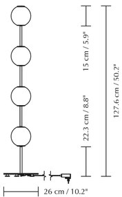 Lampadar alămiu LED cu intensitate reglabilă cu abajur din sticlă (înălțime 128 cm) Audrey Floor – UMAGE