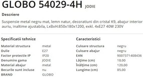 Lustra suspendata design modern Jodie negru