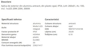 Aplica LED de exterior moderna IP54 HONNA