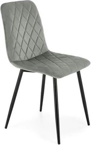 Scaun K525, gri/negru, stofa catifelata/metal, 45x55x89 cm