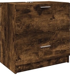 vidaXL Dulap de chiuvetă, stejar afumat, 59x37x59 cm, lemn prelucrat