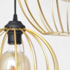 Lustră pe cablu MERCURE 3xE27/15W/230V auriu/negru