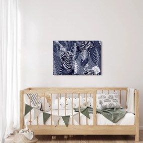 Tablou - Zebre albastre (70x50 cm)