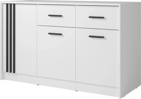 Comoda CANADA CD24, alb/negru, PAL laminat, 150x42x94 cm