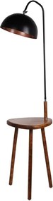 Lampadar negru/maro cu raft cu abajur din metal (înălțime 160 cm) Table – Opviq lights