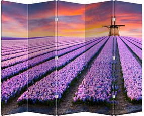 Paravan - Ferma cu flori (210x170 cm)