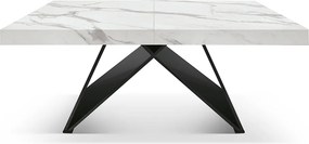 Masa Carole extensibila, picior Mdf - EFECT MARMURA - 160 CM / 90 CM / H 77