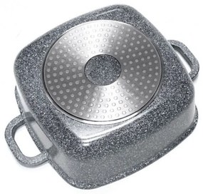 Tava de copt/gatit tip roaster Klausberg KB 7529, 3.7 L, Capac din sticla, Finisaj marmura, Inductie, Gri