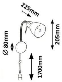 Rabalux 6320 - Corp de iluminat perete SOMA 1xE14/40W/230V
