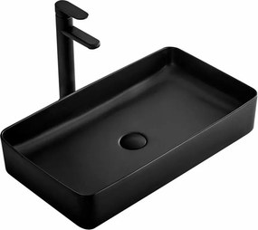 Lavoar negru mat pe blat Rea Denis 61 cm