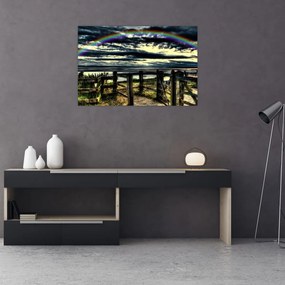 Tablou cu curcubeu deasupa mării (90x60 cm)