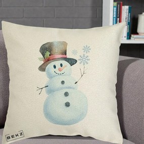 Perna Decorativa Om de Zapada cu Joben si Vasc, 40x40 cm, Ecru, Husa Detasabila, Perna Inclusa, BEKZ®