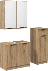 vidaXL Set de mobilier pentru baie cu sertar 3 pcs Stejar Artizanal
