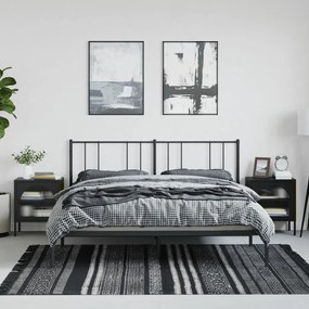vidaXL Noptiere, 2 buc., negru, 50x35x60 cm, sticlă și oțel