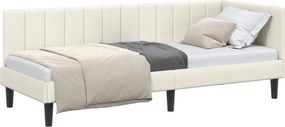 vidaXL Cadru de pat colțar cu headboard Crem 80 cm x 200 cm Catifea