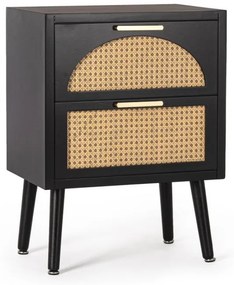 Dulap cu doua sertare, negru, 45x30x60 cm, Josine, Yes