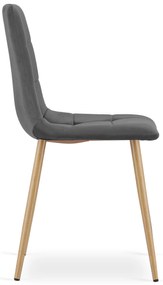 Scaun din catifea gri inchis KARA