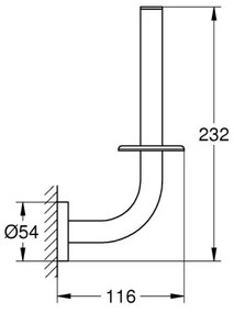 GROHE 41186DC0 - Suport pentru hârtie igienică de rezervă, oțel inoxidabil, 116 x 232 mm