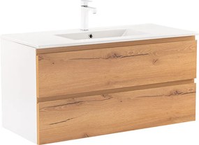 Vario Pull 100 dulap de bază cu chiuvetă stejar alb