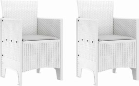 vidaXL Scaun pentru Grădină 2 pcs Alb Dimensiune: 53 x 49 x 85 cm