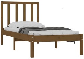 Cadru de pat Single 3FT, maro miere, 90x190 cm, lemn masiv pin maro miere, 90 x 190 cm