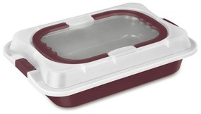 Tava cu capac plastic 36,5 x 24,5 Leonardo Berlinger Haus BH 8636, visiniu mat