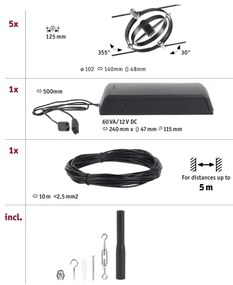 Paulmann 94440 - Set 5xGU5,3/10W Spot CARDAN 230V negru