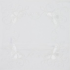 Husa de perna decorativa BUTTERFLY DANCE 40x40 cm, alba