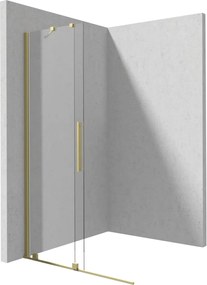 Paravan dus sticla securizata walk-in cu usa glisanta, 140x195 cm, auriu periat, Deante Prizma Auriu periat, 1400x1950 mm