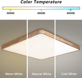 Brilagi - Corp de iluminat LED dimabil WOODLINE SQUARE LED/180W/230V, finisaj stejar, 100x100 cm + telecomandă