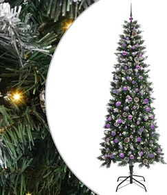 vidaXL Brad de Crăciun artificial Verde 240 cm PVC și Plastic și Oțel